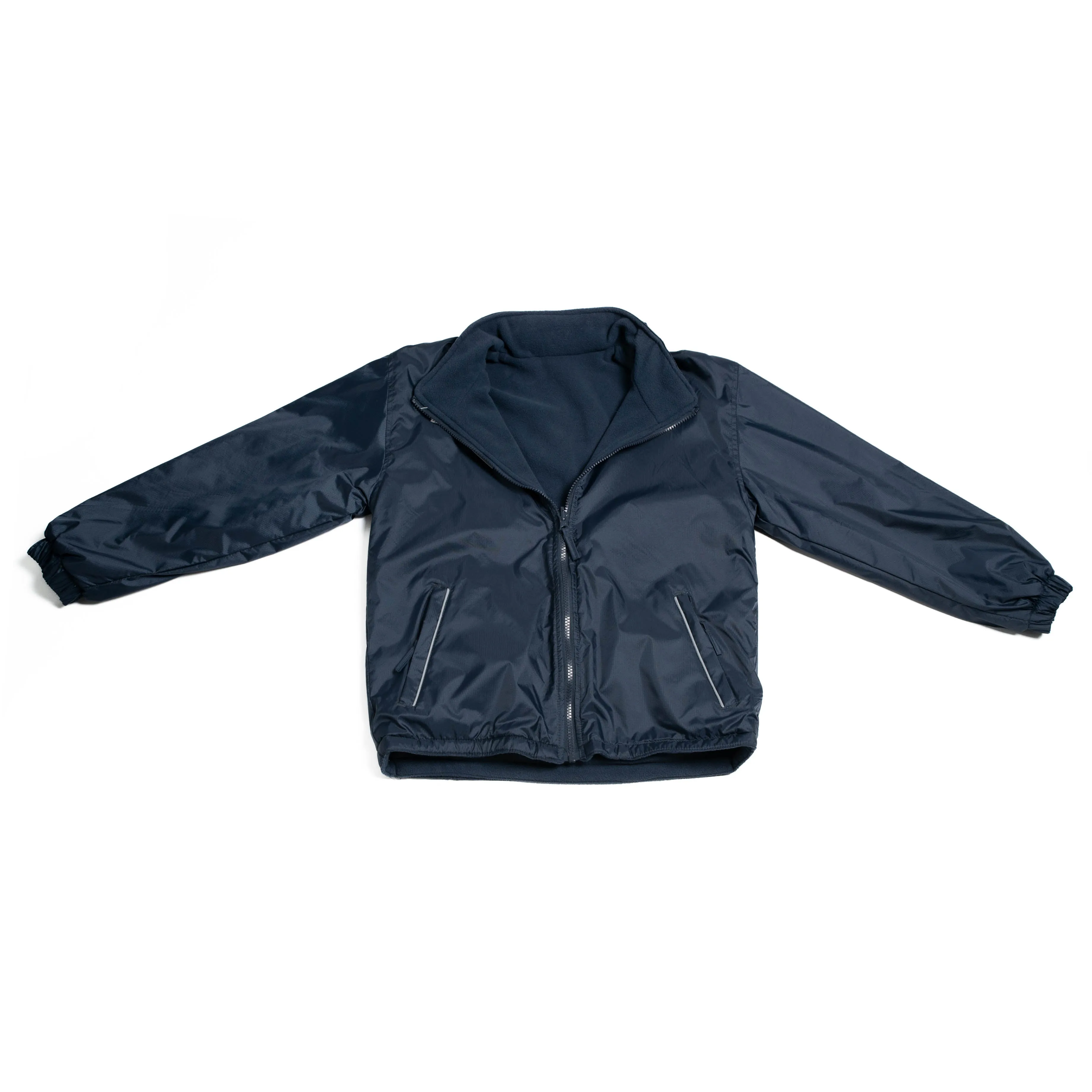 HUNTER  JACKET <BR>
Ideal School Jacket, Nylon Outer, Fleece interior, Reflective Piping <BR>