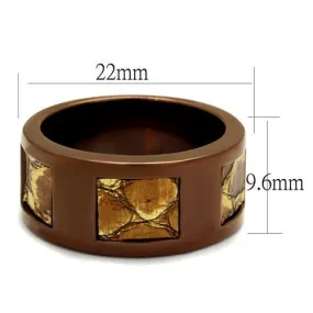 IP Coffee light Stainless Steel Ring with No Stone for Women Style TK2702