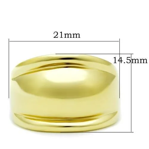 IP Gold(Ion Plating) Brass Ring with No Stone for Women Style GL010