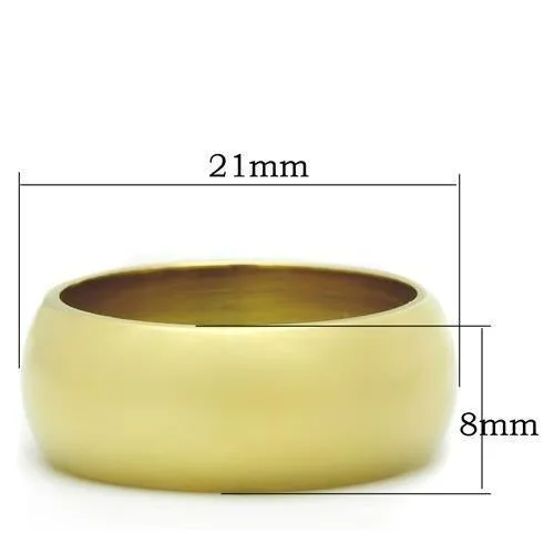 IP Gold(Ion Plating) Brass Ring with No Stone for Women Style GL012