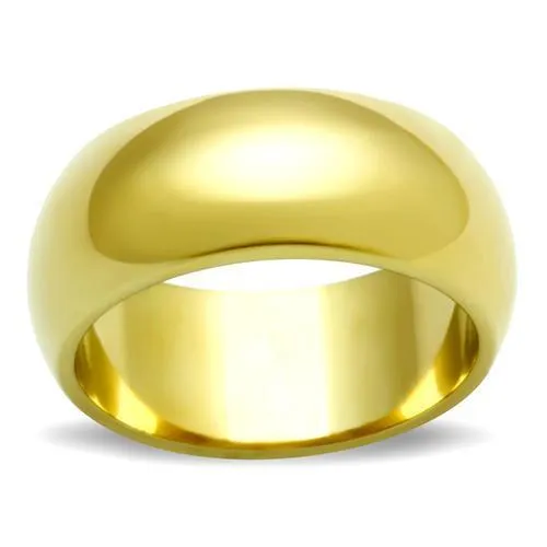 IP Gold(Ion Plating) Brass Ring with No Stone for Women Style GL012