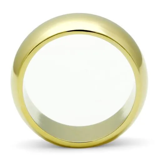 IP Gold(Ion Plating) Brass Ring with No Stone for Women Style GL012