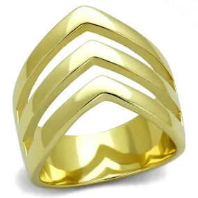 IP Gold(Ion Plating) Stainless Steel Ring with No Stone for Women Style TK2733