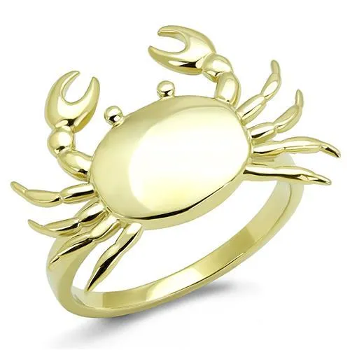 IP Gold(Ion Plating) Stainless Steel Ring with No Stone for Women Style TK3199