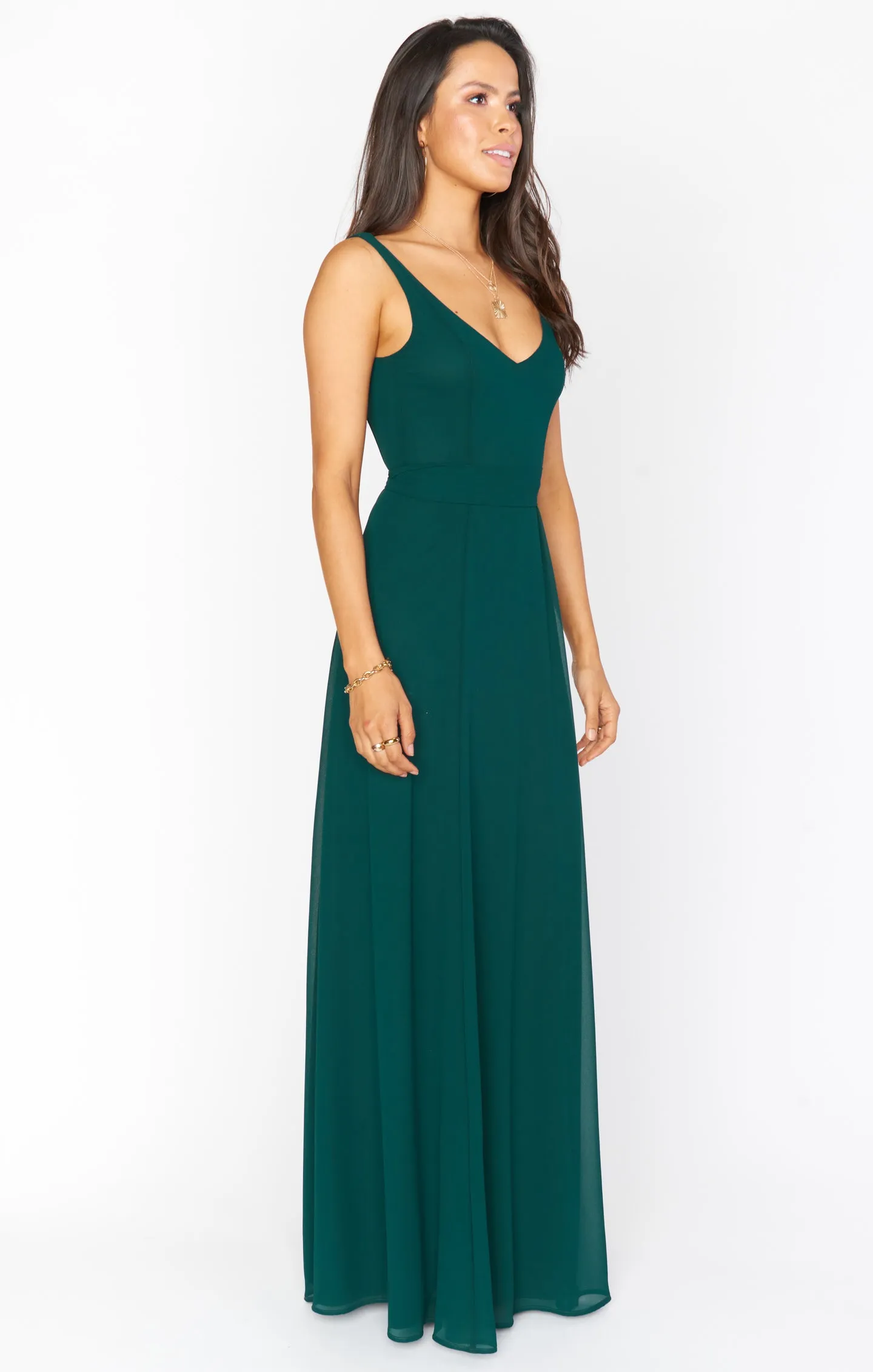 Jenn Maxi Dress ~ Emerald Chiffon