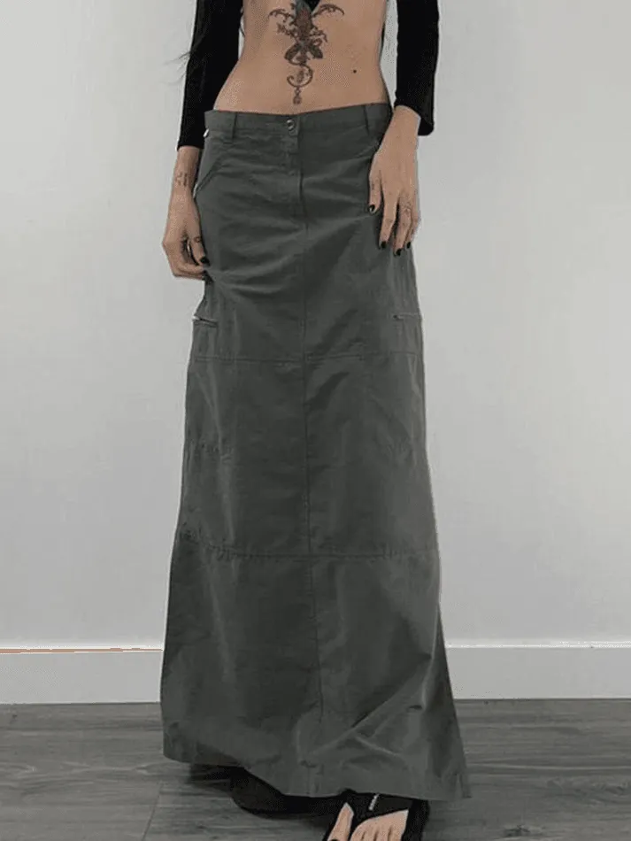 Joskaa Split Y2K Low Waist Cargo Skirt