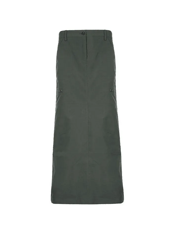 Joskaa Split Y2K Low Waist Cargo Skirt