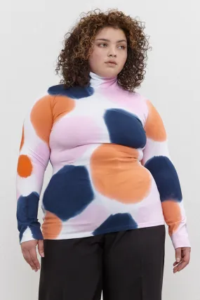 Kat Turtle Neck Top Orange/Navy/Pink