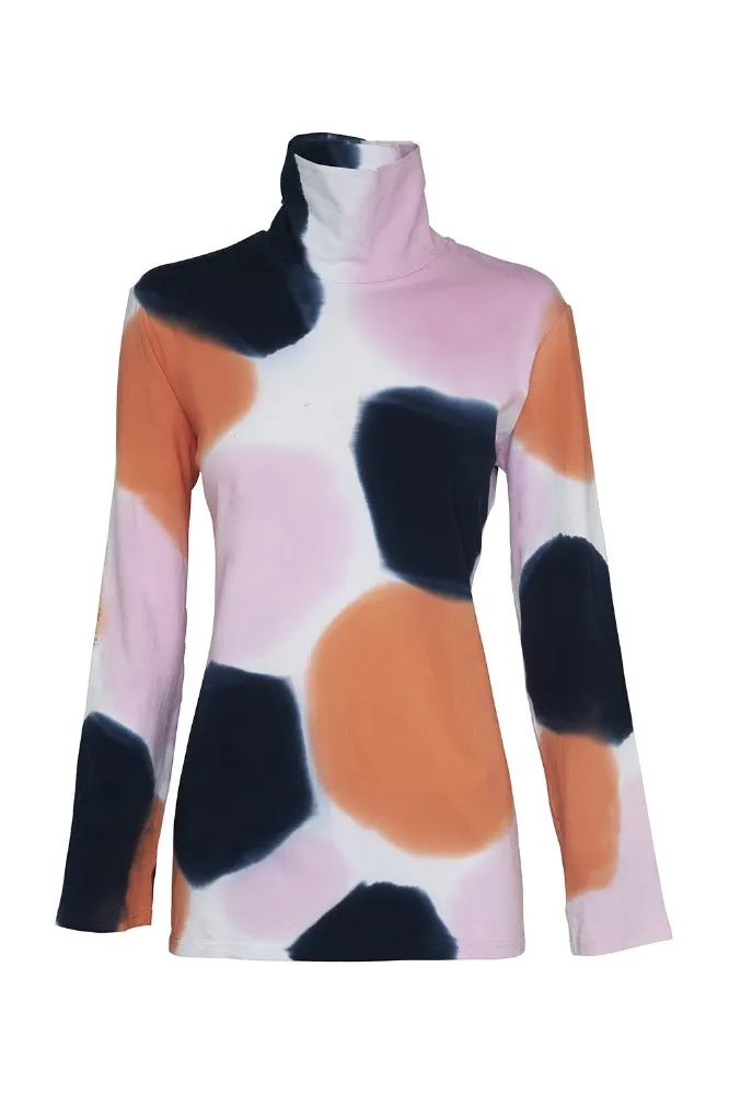 Kat Turtle Neck Top Orange/Navy/Pink