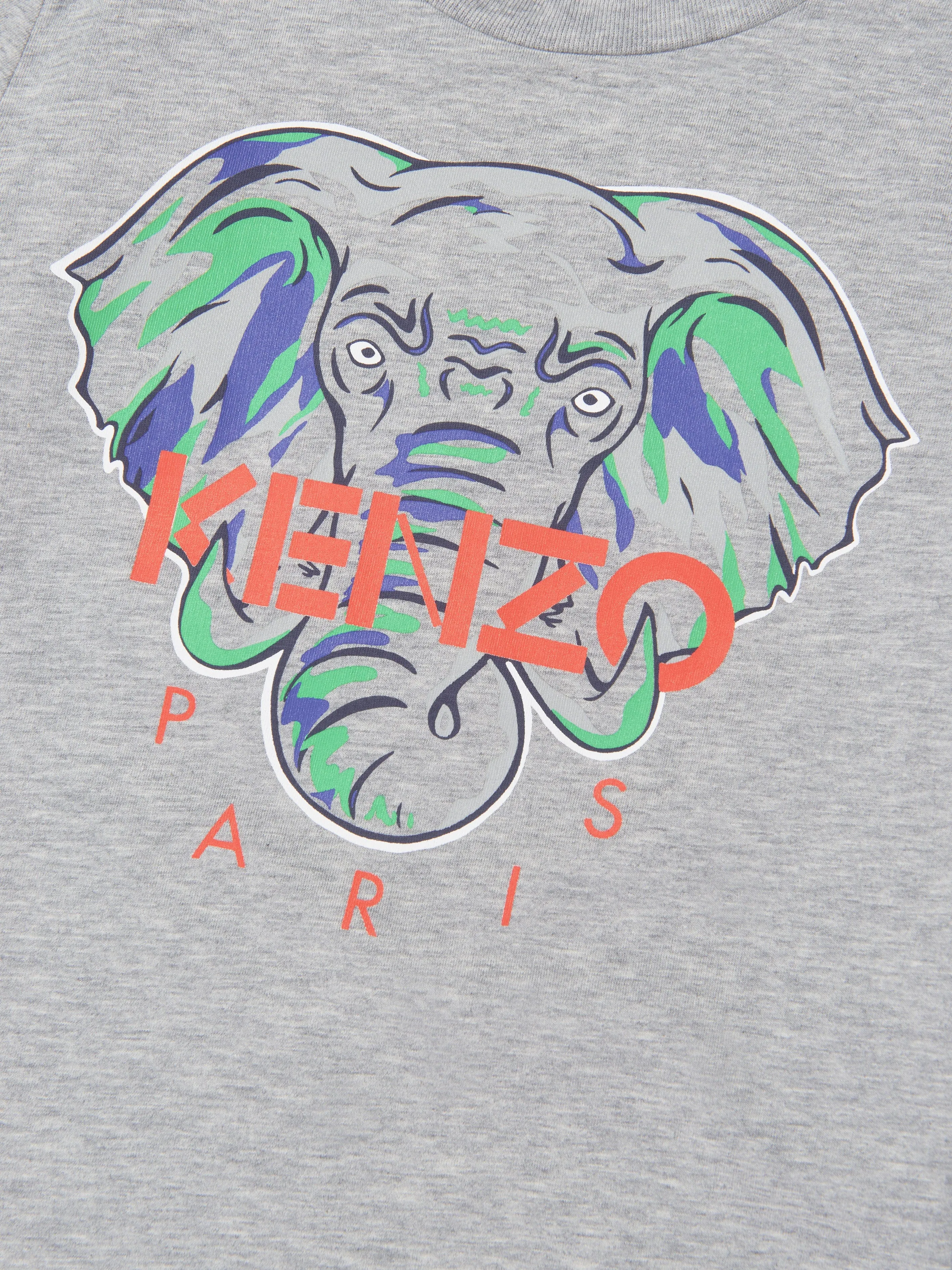 KENZO Boys Long Sleeve Elephant T-Shirt