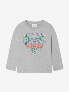 KENZO Boys Long Sleeve Elephant T-Shirt