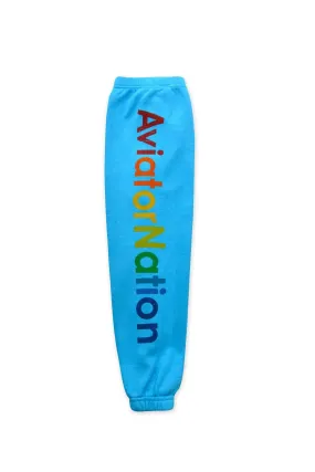 KID'S AVIATOR NATION SWEATPANTS - NEON BLUE