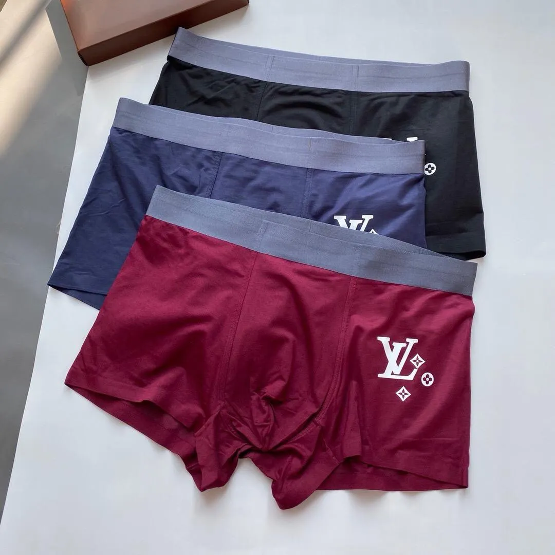 Lou Comfortable Cotton 3 In 1 Wine, Blue And Black Boxer