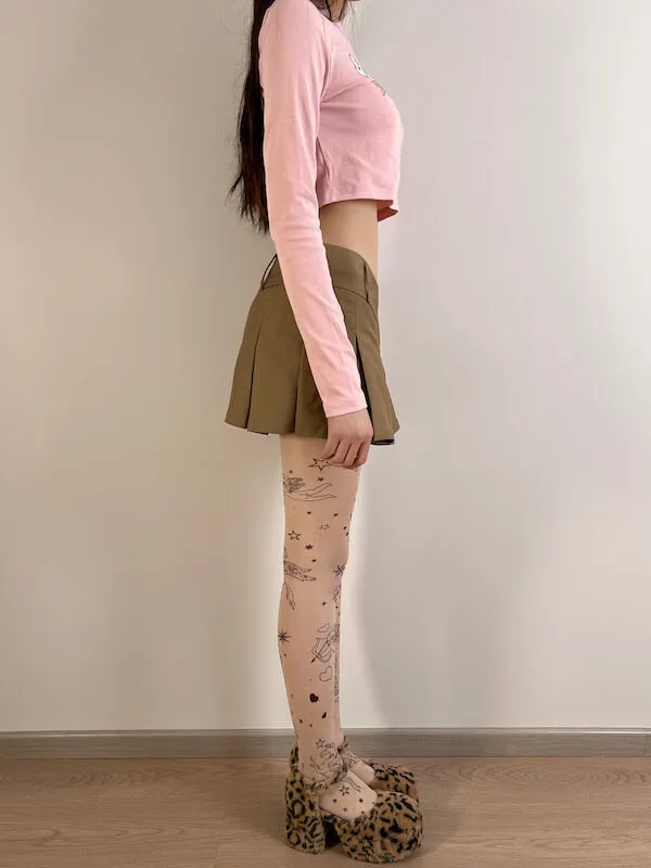 Love cupid tattoo tights