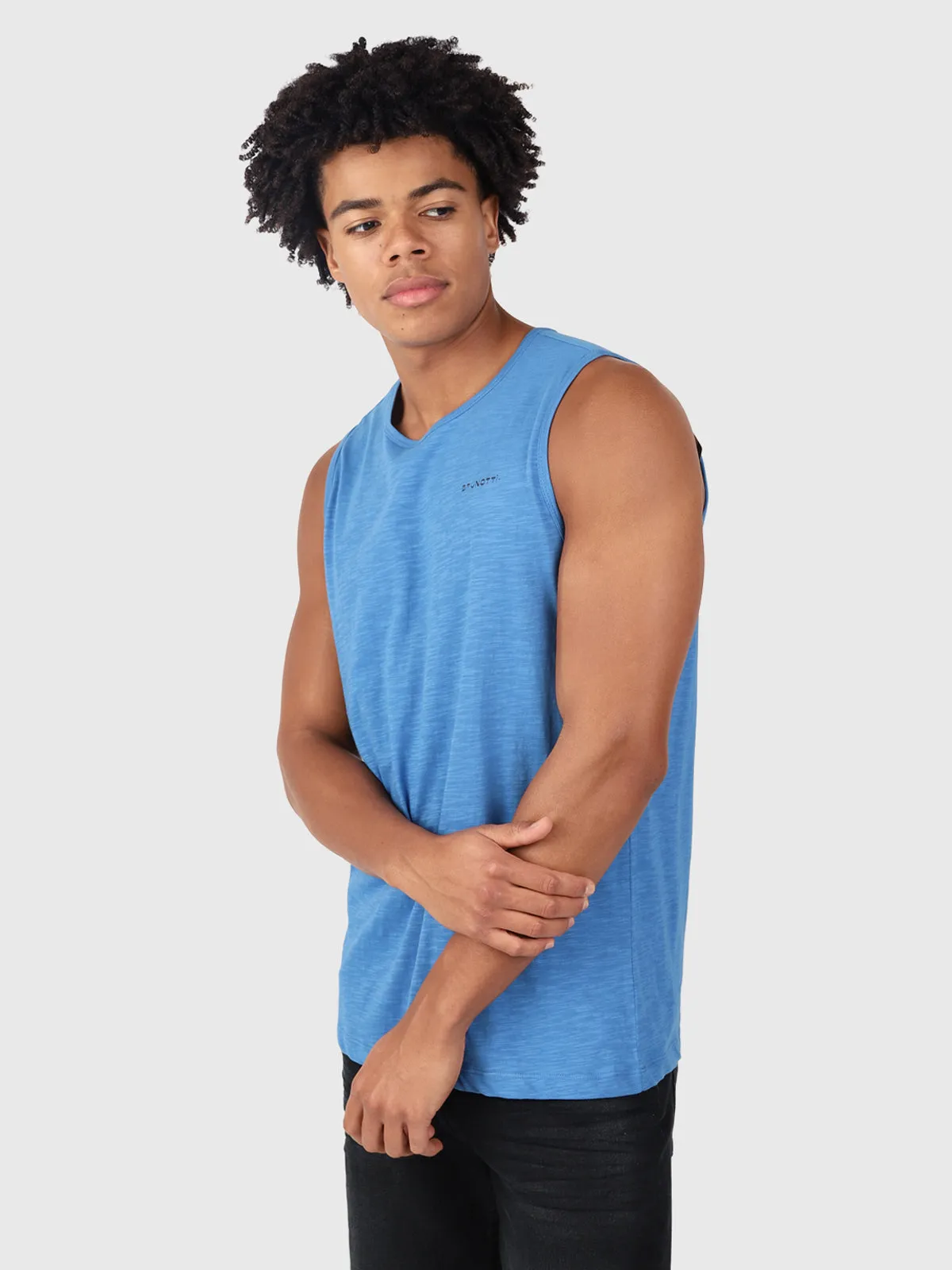 Malaku-Slub Men Singlet | Blue