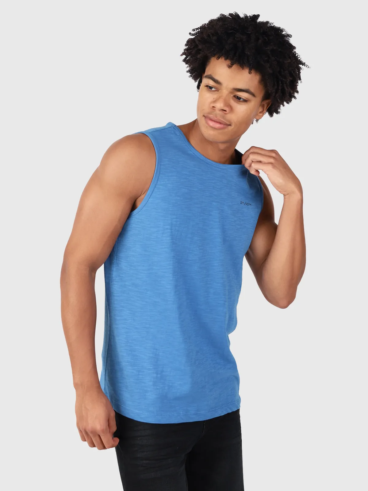 Malaku-Slub Men Singlet | Blue