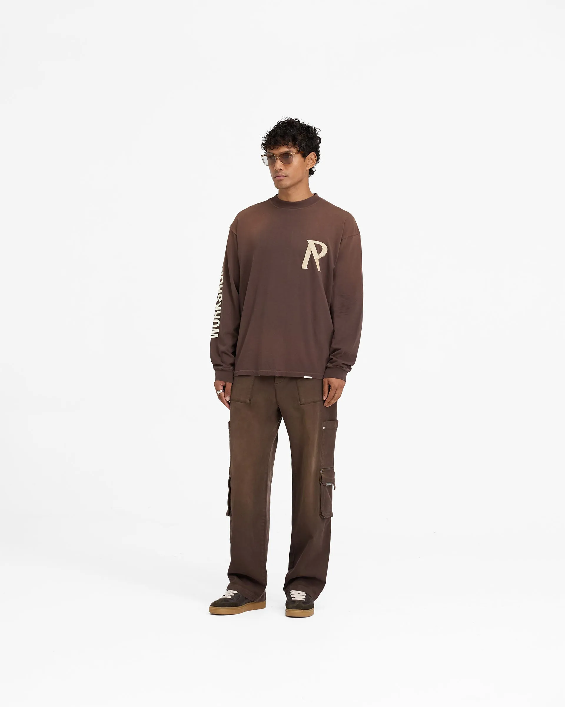 Masking Tape Initial Long Sleeve T-Shirt - Cedar