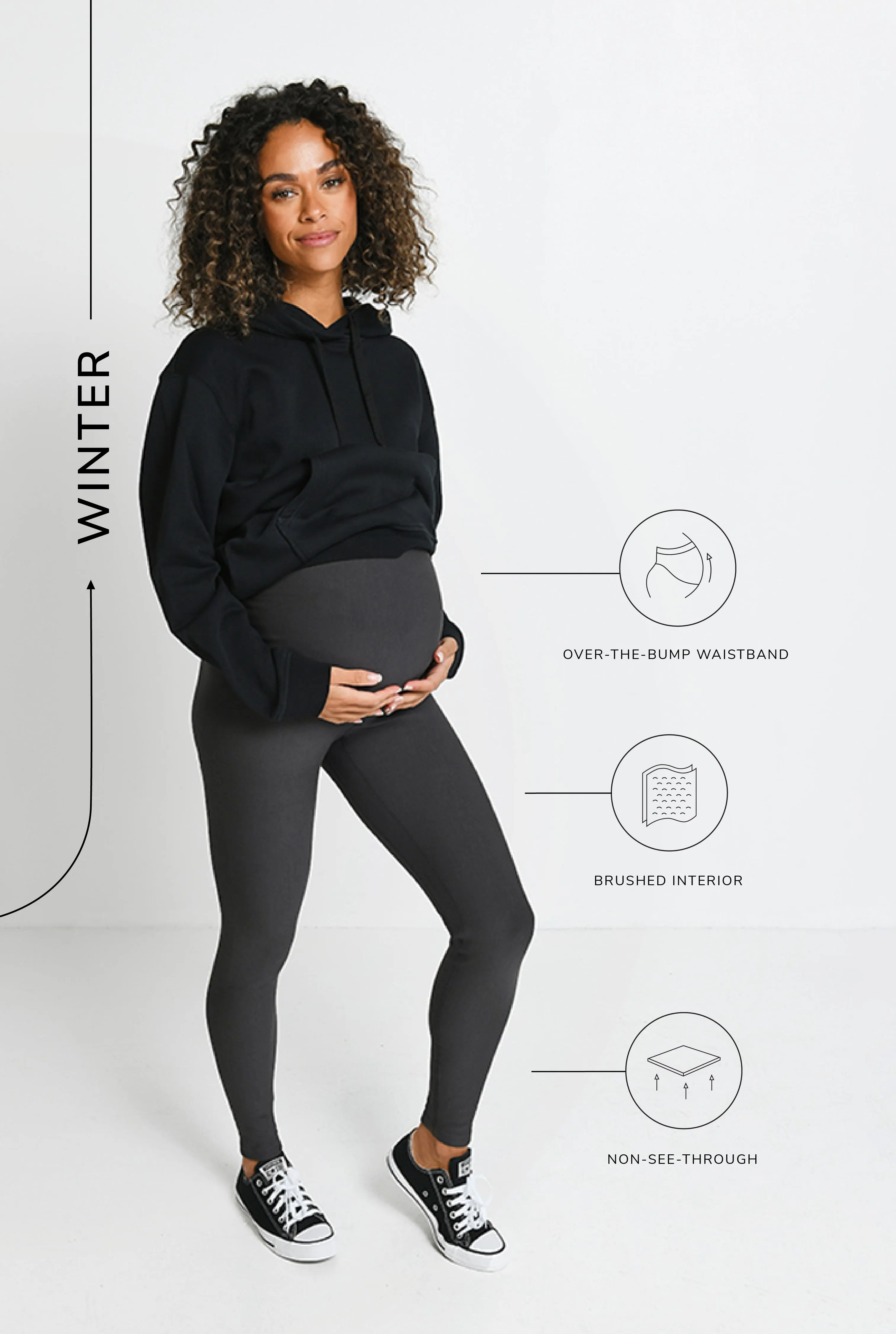 Maternity Winter Everyday Leggings - Dark Grey