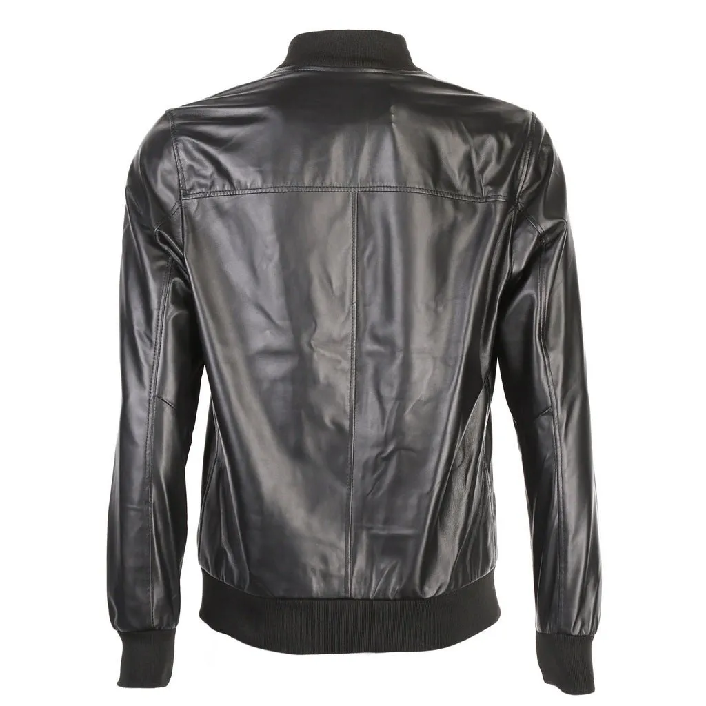 MCKINNON & CO Nappa Leather Bomber Jacket BLACK REG