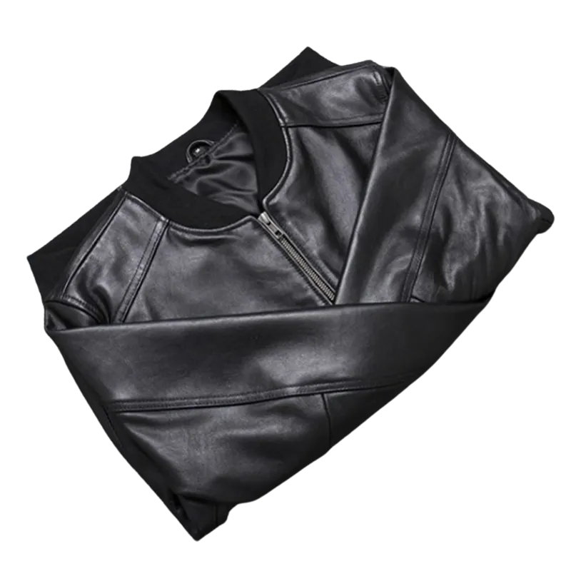 Mens Apollo Genuine Lambskin Leather Bomber Jacket