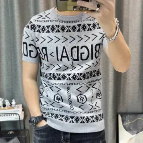 Men's Slim fit Paterned Short Sleeve T-shirt