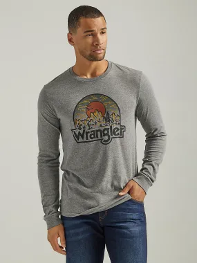 Men's Wrangler Long Sleeve Desert Sunrise T-Shirt- Graphite Heather