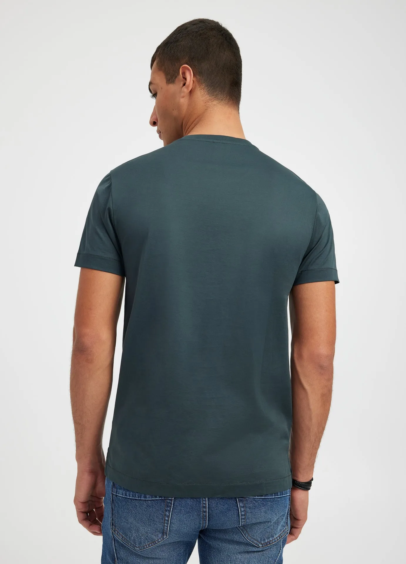 Mercerised Crew Neck T-Shirt Dark Jade