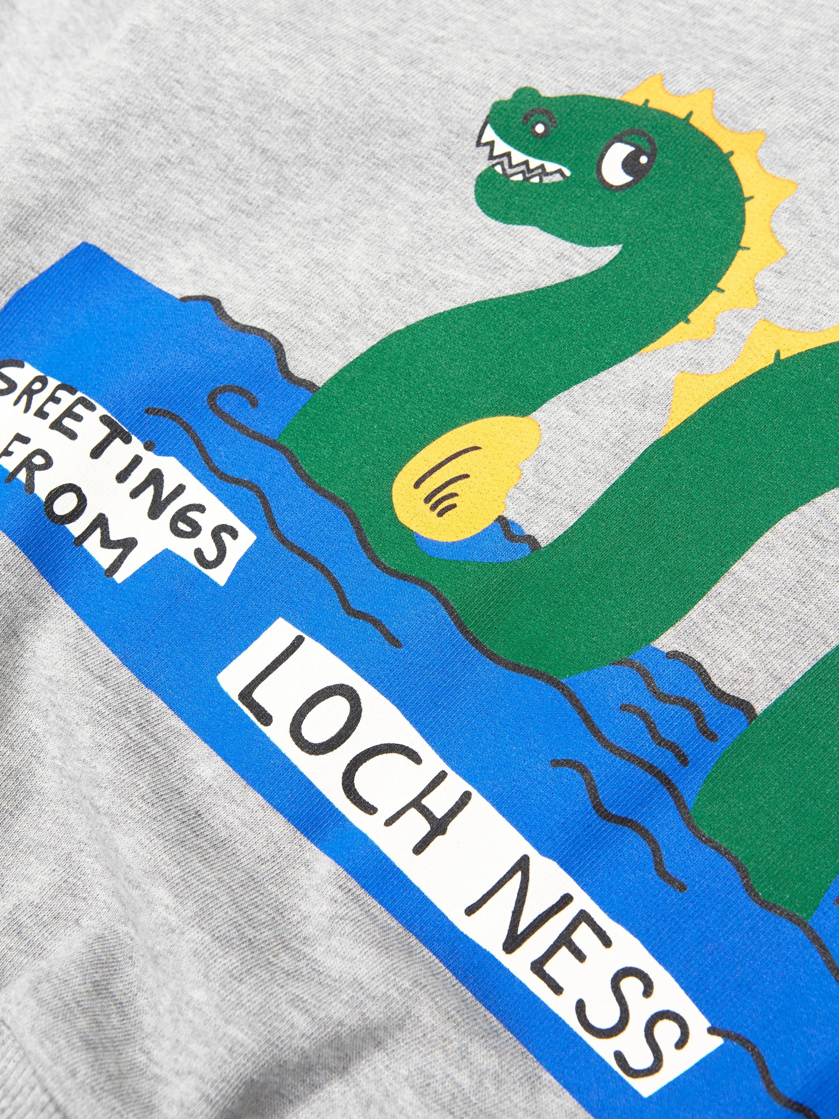 Mini Rodini Kids Organic Cotton Loch Ness Sweatshirt in Grey