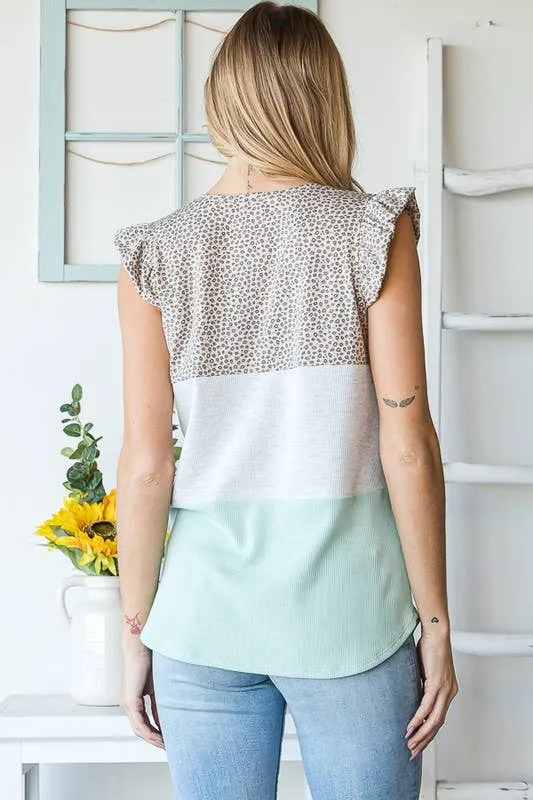 Mint Animal Print Tank