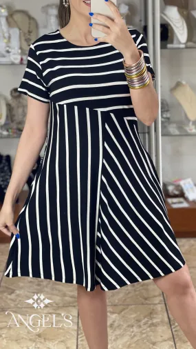 Multidirectional Stripes Dress