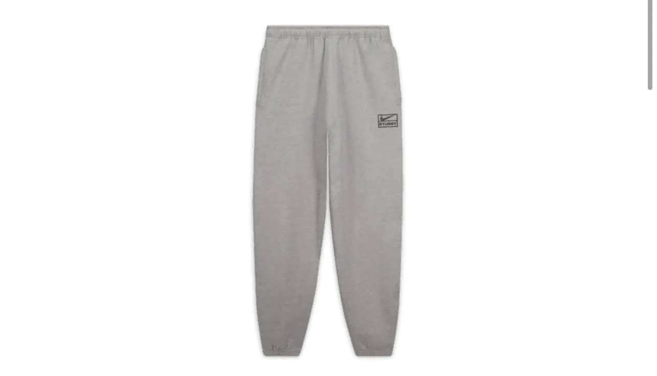 Nike × Stussy Fleece Sweatpants Grey (2023)