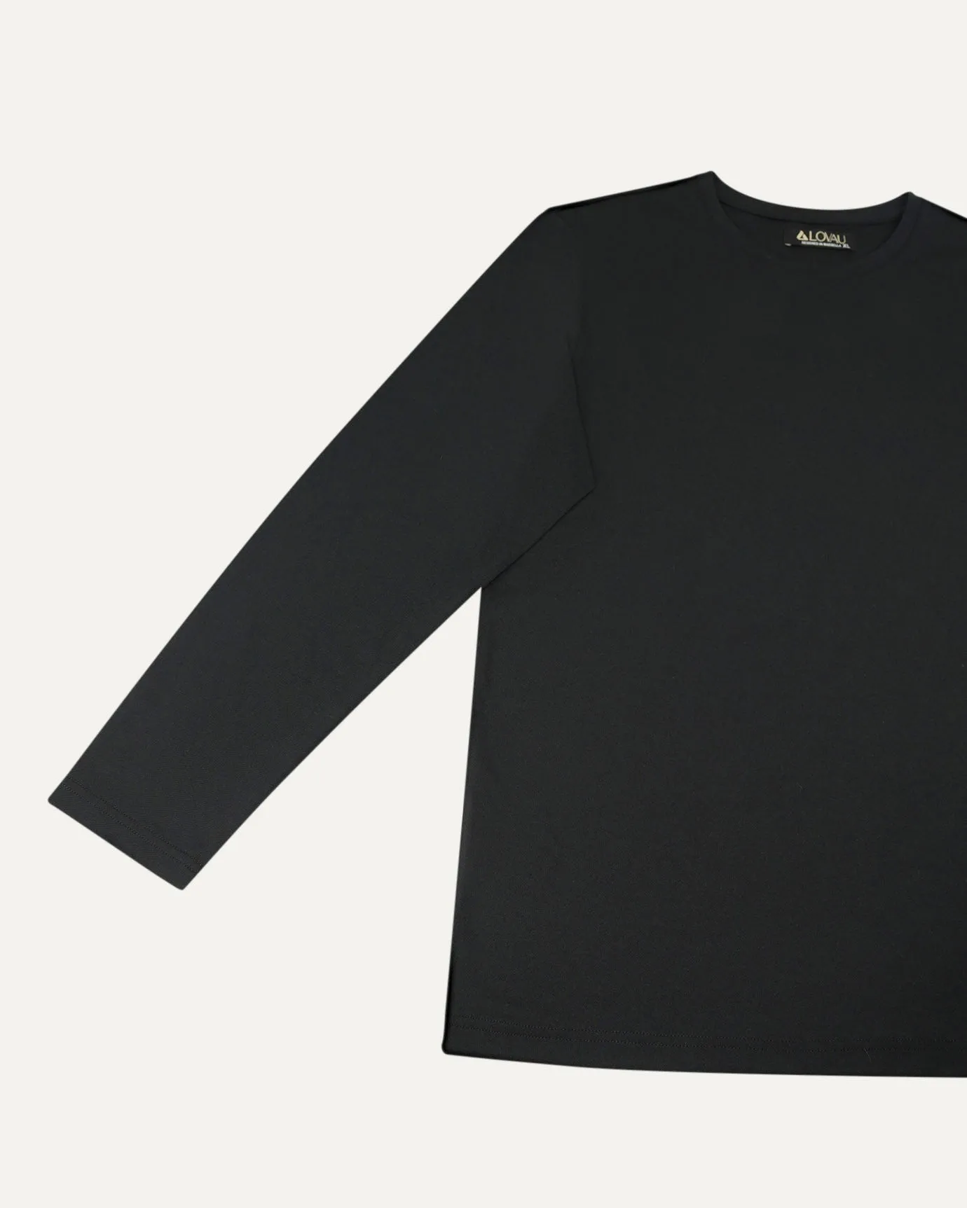 Non Iron Mulberry Silk Long Sleeve t-shirt - Black