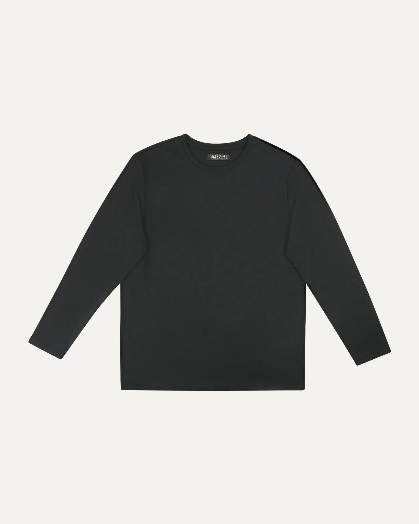 Non Iron Mulberry Silk Long Sleeve t-shirt - Black