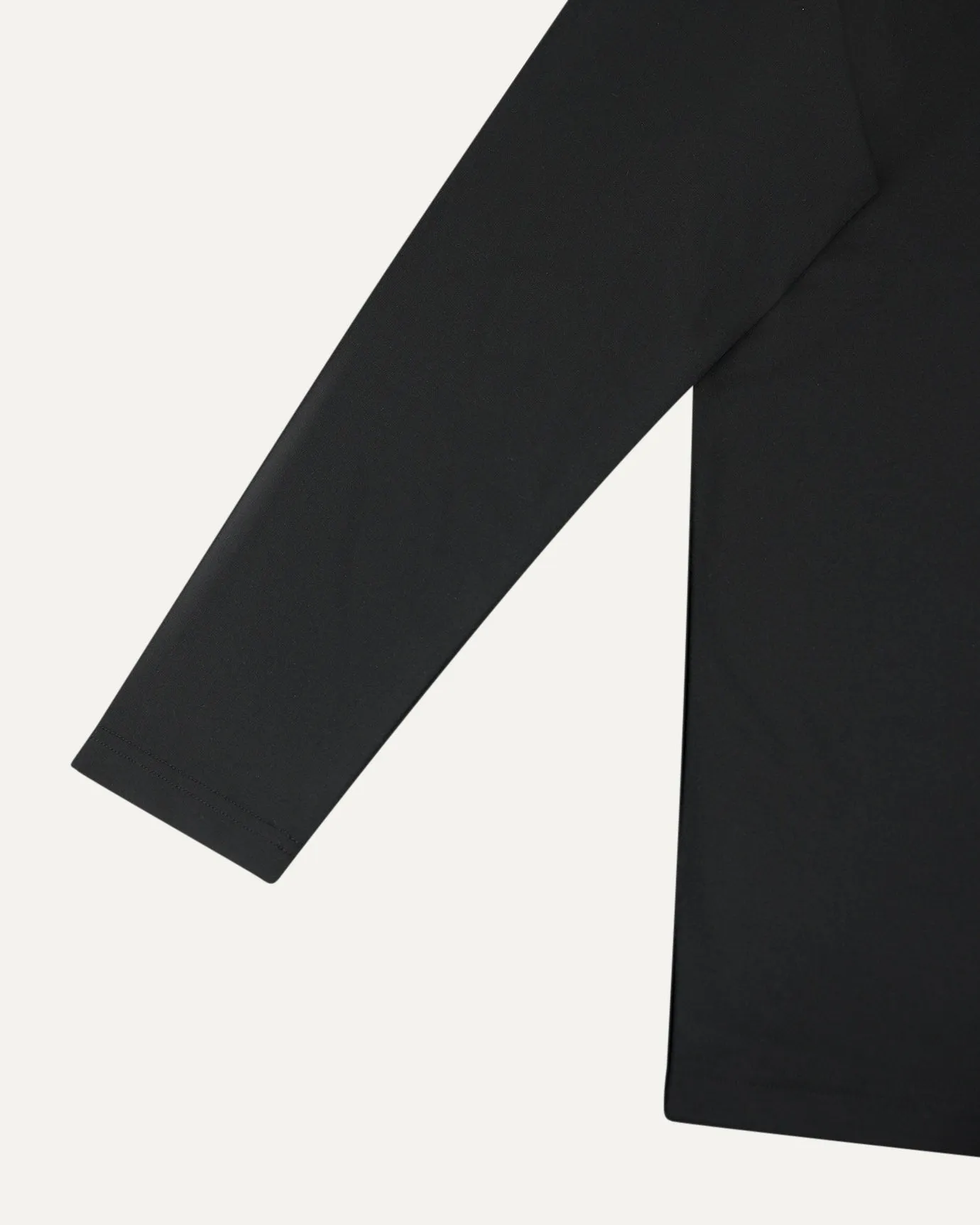 Non Iron Mulberry Silk Long Sleeve t-shirt - Black