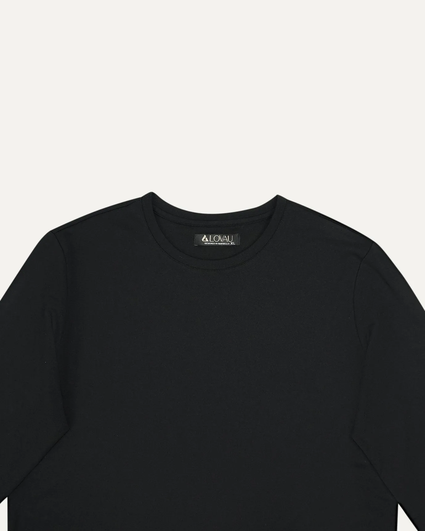 Non Iron Mulberry Silk Long Sleeve t-shirt - Black