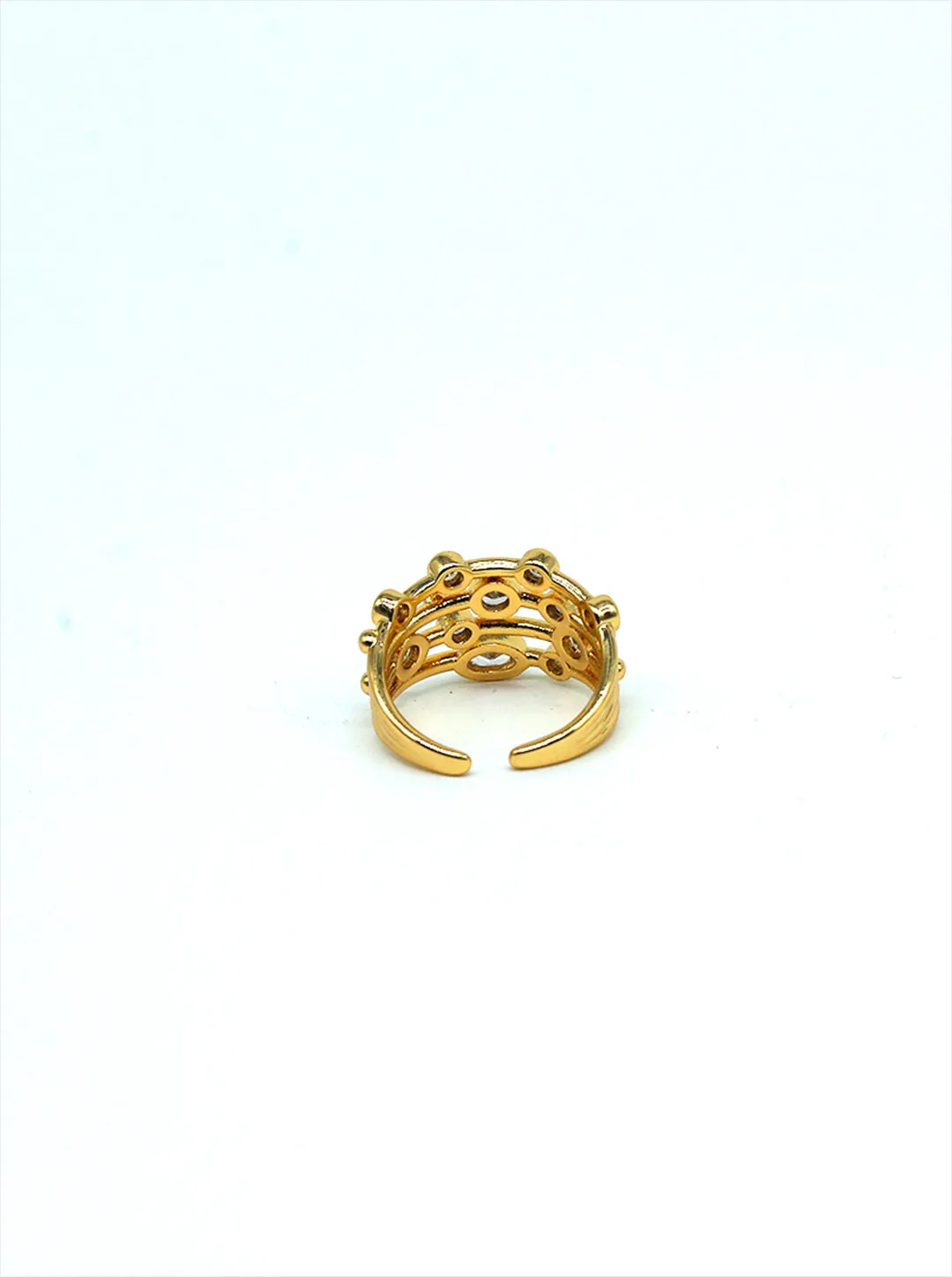 Ornaio 18k Gold Plated Anti-tarnish Stainless Steel Adjustable Bubble Ring