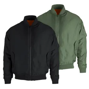 Oscar Sports Men's Reversible Sleeve Pocket Nylon Flight Bomber Jacket