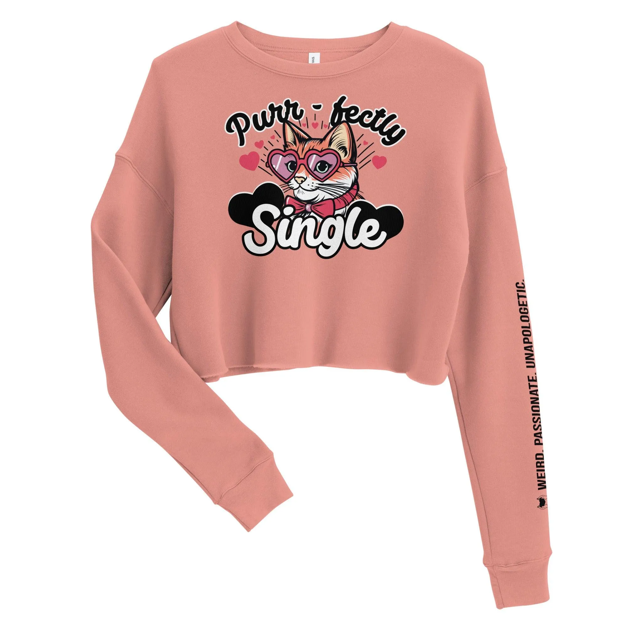 Personalize it! Crop Sweatshirt Purr-fectly Single