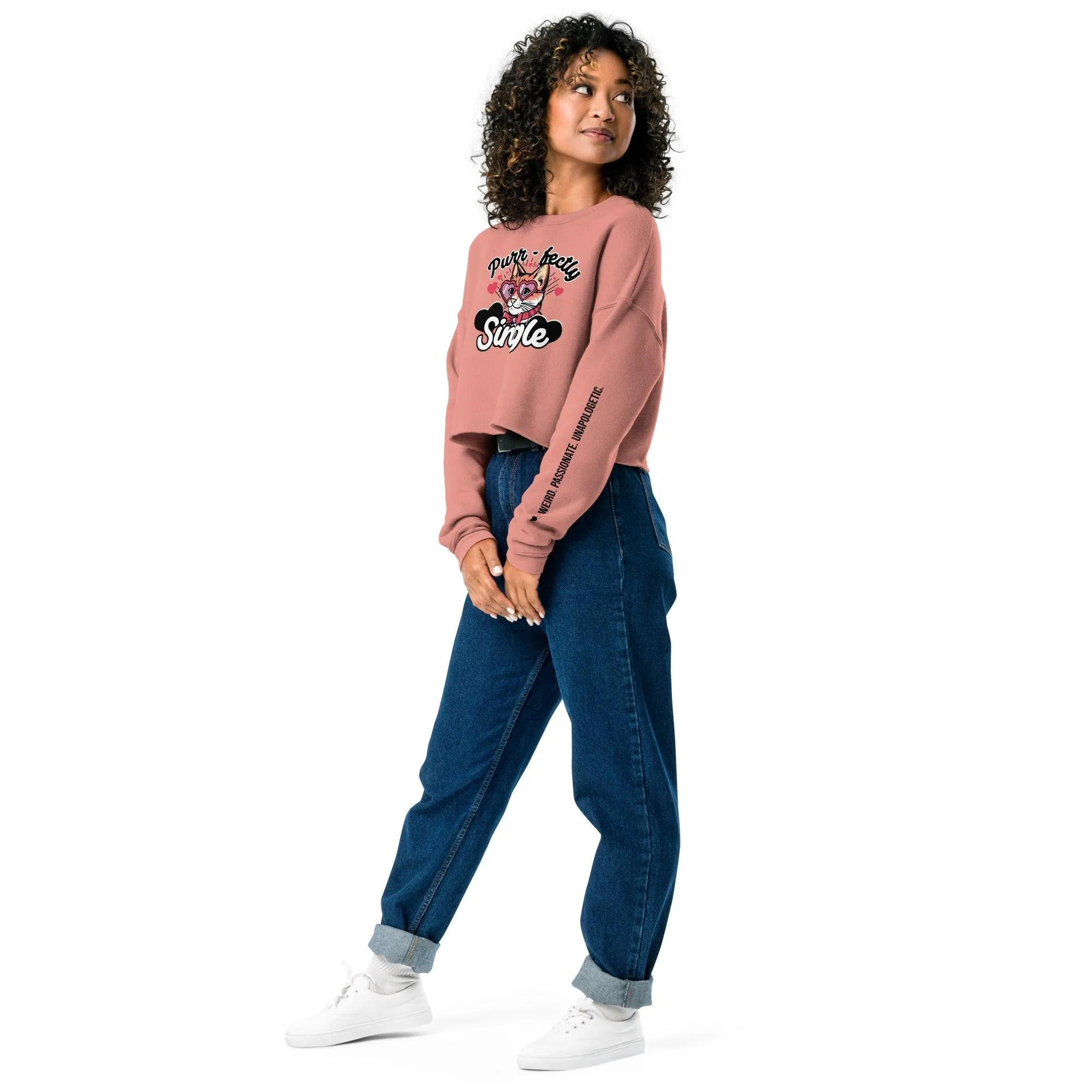 Personalize it! Crop Sweatshirt Purr-fectly Single