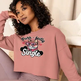 Personalize it! Crop Sweatshirt Purr-fectly Single