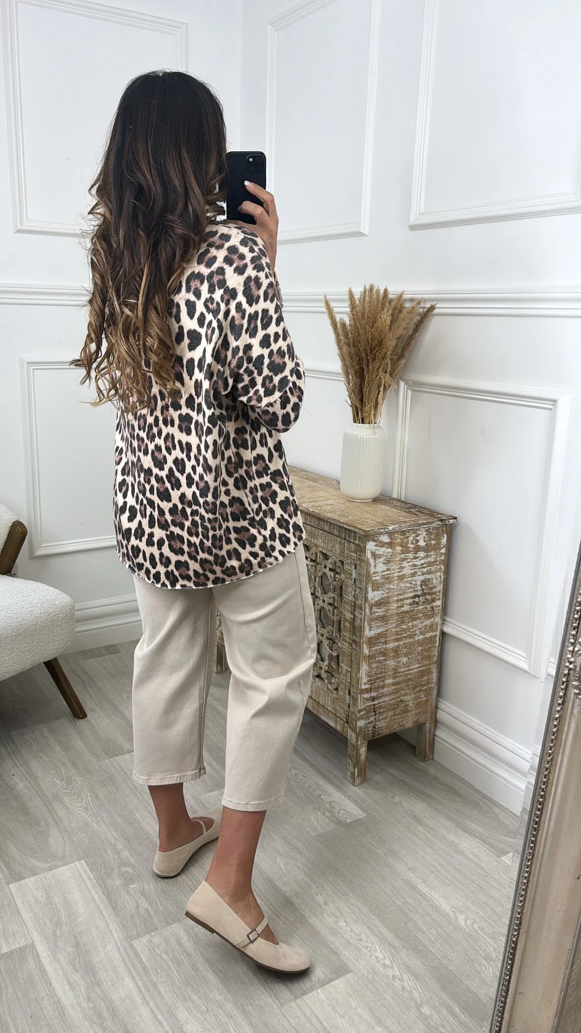 Phillipa Beige Leopard Print Top