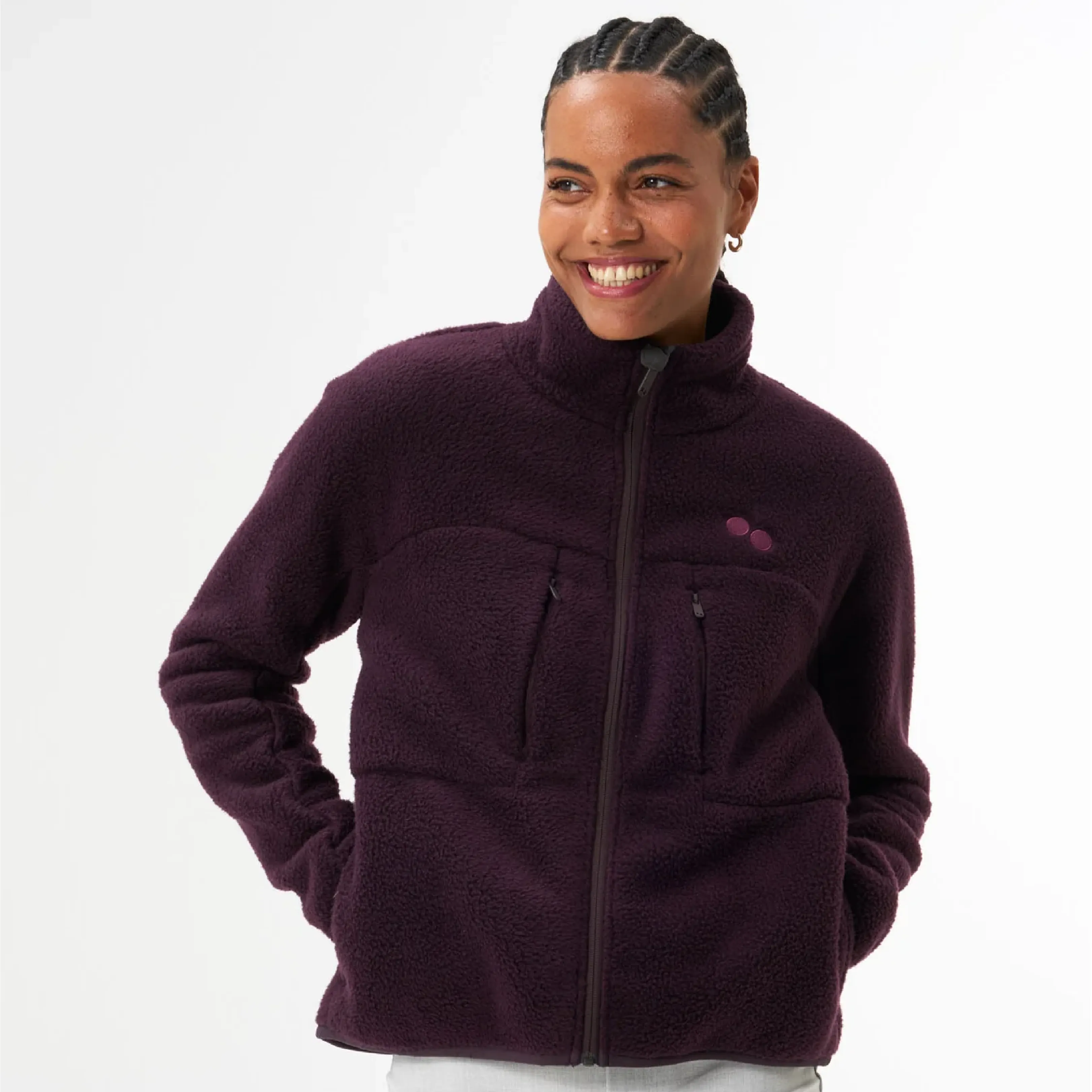 pinqponq Fleece Jacket Women Midnight Plum