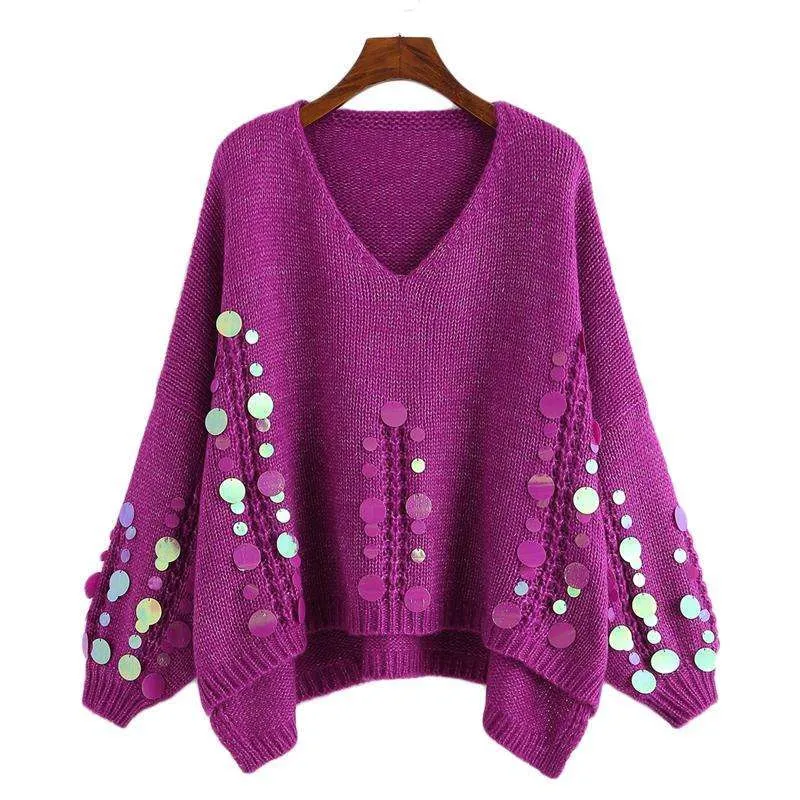 Purple Highstreet Sequined Pullover