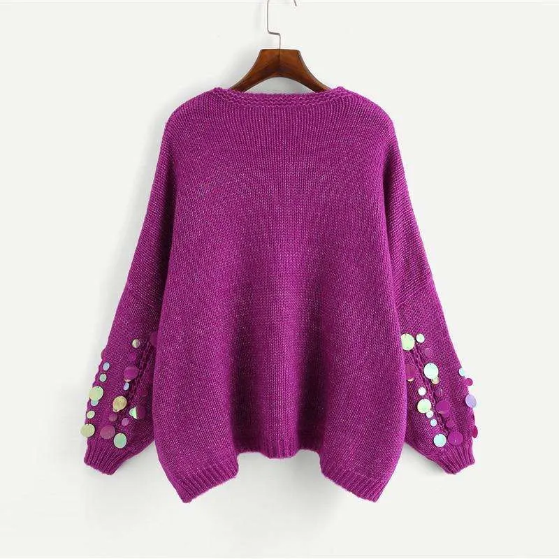 Purple Highstreet Sequined Pullover