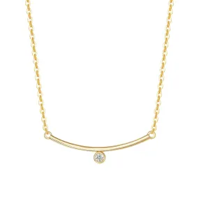 "Diamond Under Lining" 14K Yellow Gold Necklace