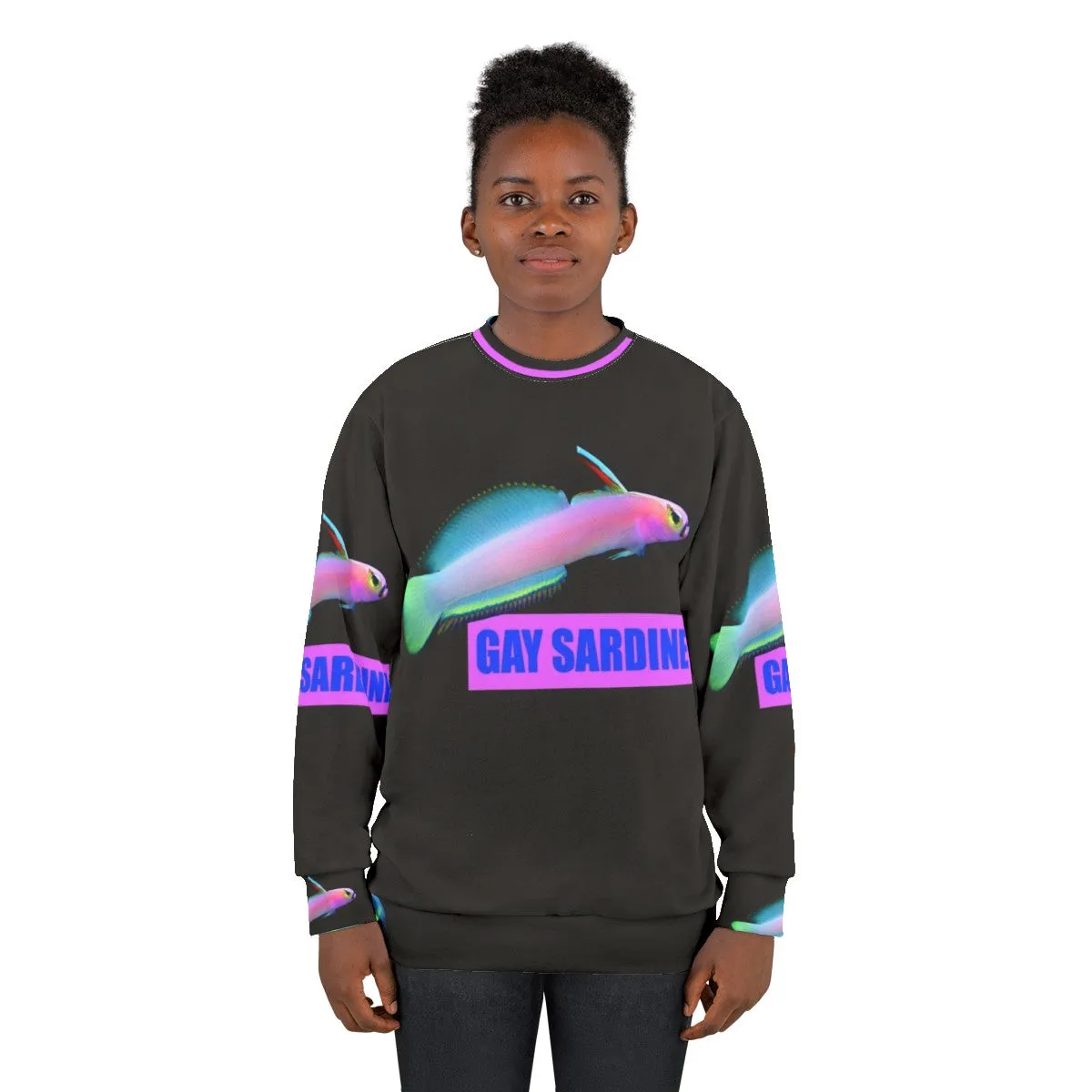 "Funny Gay Sardine Graphic Sweatshirt for LGBT Pride"