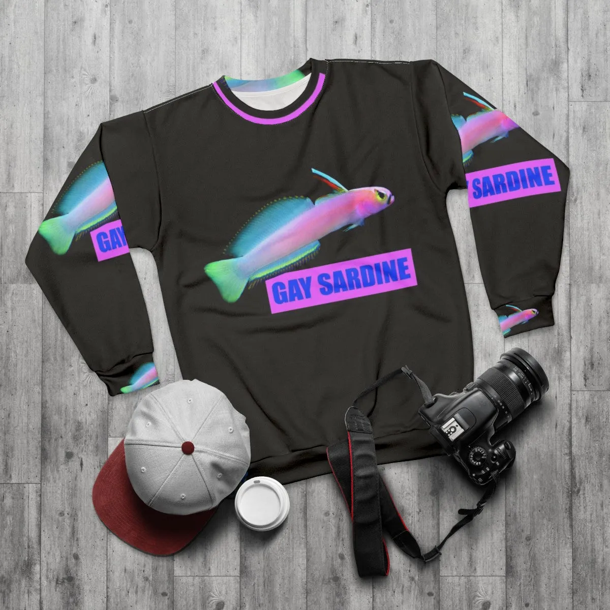 "Funny Gay Sardine Graphic Sweatshirt for LGBT Pride"