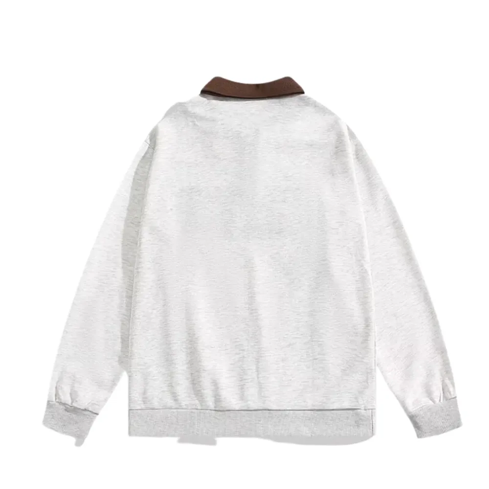 "Japanese Letter Jacquard Polo" Sweatshirt