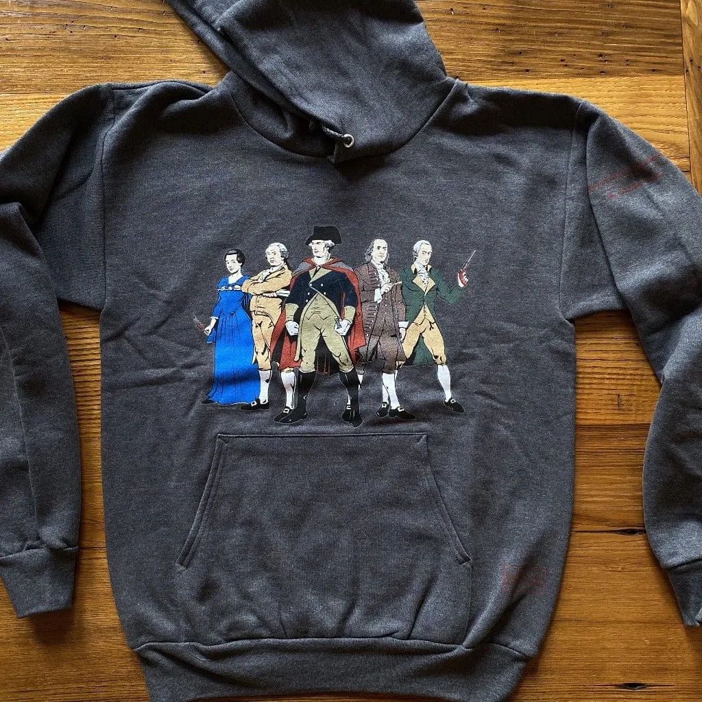 "Revolutionary Superheroes" with George Washington Hooded sweatshirt and Crewneck sweatshirt