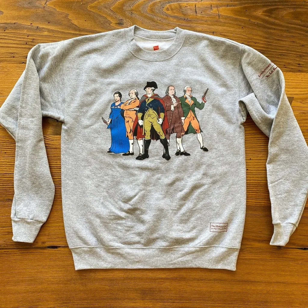 "Revolutionary Superheroes" with George Washington Hooded sweatshirt and Crewneck sweatshirt